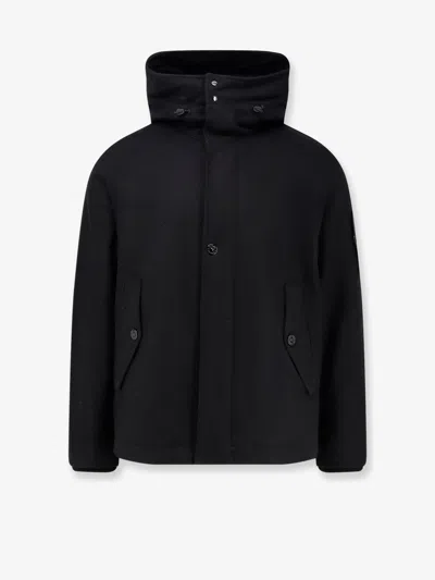Stone Island Padded Parka Jacket Adjustable Hood In Blue