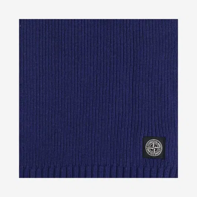 Stone Island Wool Blend Ribbed Scarf In White