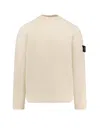 Stone Island Ivory Ribbed Crewneck Sweater In Neutral