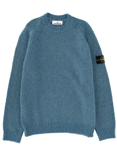 Stone Island Wool Blend Sweater In Blue