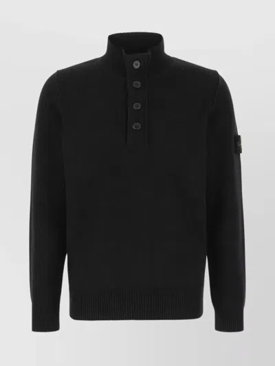 STONE ISLAND WOOL BLEND SWEATER BUTTON DETAILING