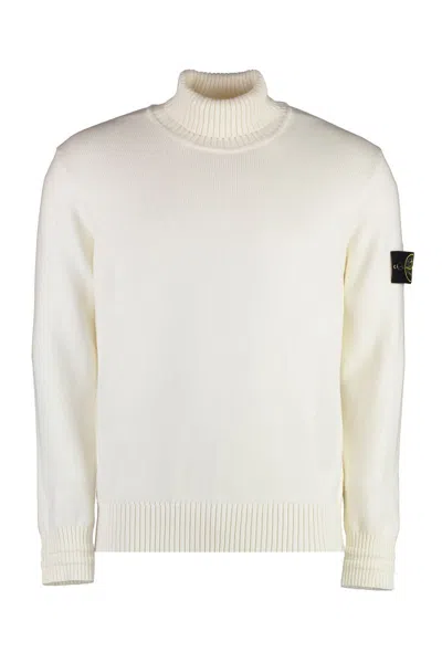 STONE ISLAND STONE ISLAND WOOL BLEND TURTLENECK SWEATER