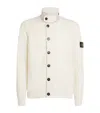 Stone Island Wool-blend Zip-up Cardigan In White