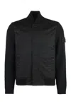 Stone Island Performance Twill Wool Bomber Jacket In Black