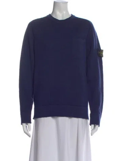 Pre-owned Stone Island Wool Crew Neck Sweater In Blue