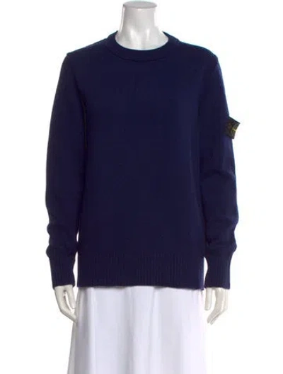 Pre-owned Stone Island Wool Crew Neck Sweater In Blue