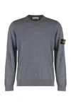 Stone Island Wide Fit Geelong Wool Sweater In Gray