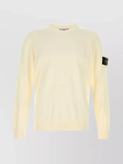 STONE ISLAND WOOL CREW NECK SWEATER WITH RIBBED CUFFS