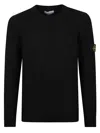Stone Island Wool Crewneck Sweater In Black