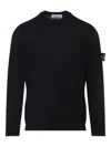 Stone Island Round-neck Jumper With Embossed Stitching In Black