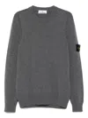 Stone Island Logo Patch Crewneck Jumper In Gray