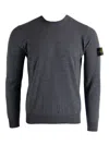 Stone Island 5100071 Crew-neck Sweater With Logo Patch In Gray