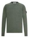 Stone Island Wool Crewneck Sweater In Green