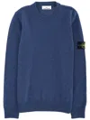 Stone Island Wool Crew Neck Long Sleeve Sweater In Blue