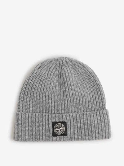 Stone Island Wool Knit Hat In Brown