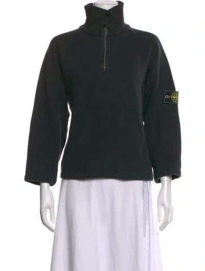 Pre-owned Stone Island Wool Mock Neck Sweater In Green