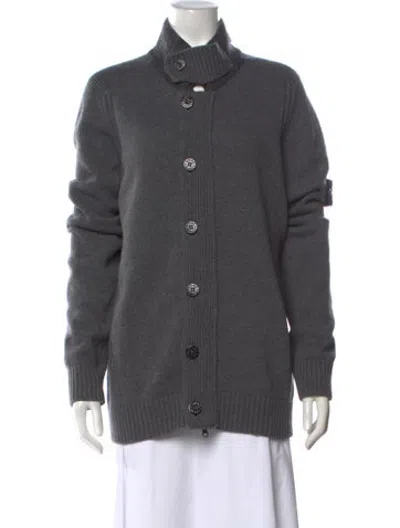 Pre-owned Stone Island Wool Mock Neck Sweater In Grey