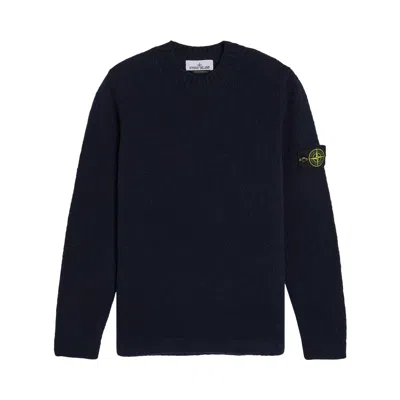 Pre-owned Stone Island Wool-nylon Knit Crewneck 'navy Blue' | Men's Size L
