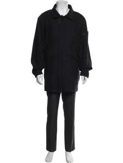 Pre-owned Stone Island Wool Parka In Blue