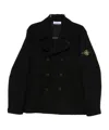 Stone Island Wool Peacoat In Black