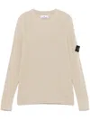 Stone Island Mens Antique Rose Cotton Waffle Fleece Sweatshirt In White