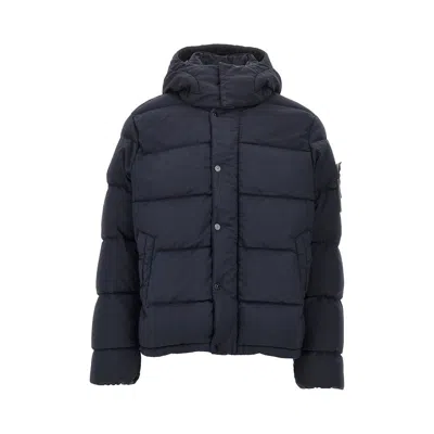 Stone Island Wool Ripstop-tc_s. I. Ghost Padded Jacket In Blue