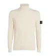 Stone Island Wool Turtleneck Sweater In White