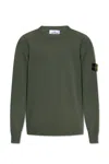 Stone Island Wool Crewneck Sweater In Green