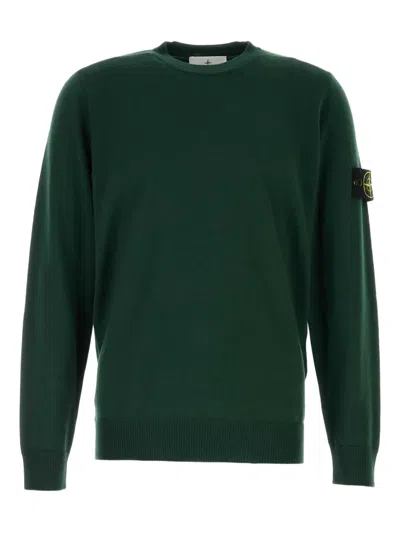 Stone Island Wool Sweater In Green