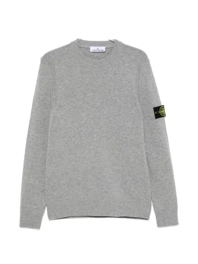 Stone Island Wool Crewneck Sweater In Gray