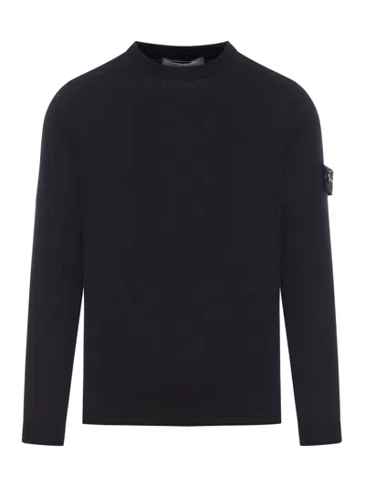 STONE ISLAND COTTON SWEATER WITH COMPASS LOGO