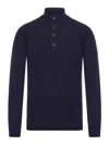 Stone Island Premium Wool Blend Sweater In Blue