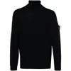 Stone Island Black 505a2 Winter Cotton Turtleneck