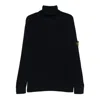 Stone Island Black Wool Turtleneck Sweater In Black