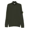 Stone Island Knit Crewneck Sweater In Full Rib Rws Wool Clothing In Green