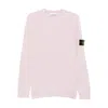 Stone Island Logo-patch Crew-neck Wool Sweater In Pink