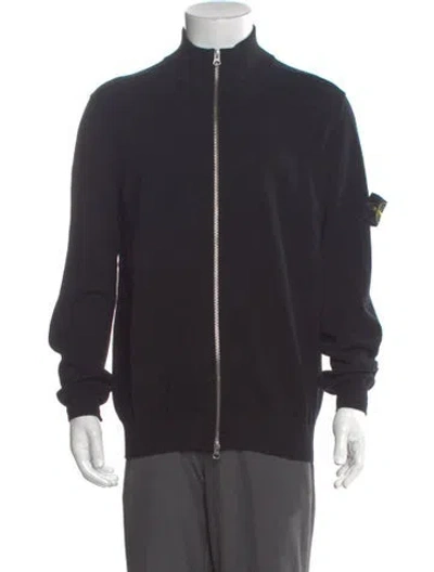 Pre-owned Stone Island Wool Turtleneck Cardigan In Gray