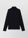 Stone Island Turtleneck Jumper With Finely Ribbed Trims In Black