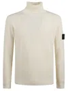 Stone Island Wool Turtleneck Sweater In White