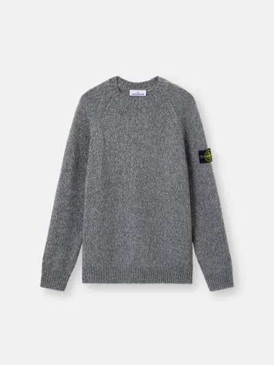 Stone Island Alpaca Wool Blend Crew Neck Sweater In Gray
