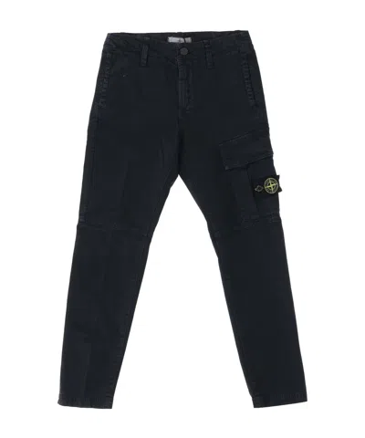 Stone Island Work Casual Pants In Blue