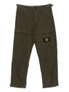 Stone Island Wrinkled Corduroy Straight-leg Trousers In Green