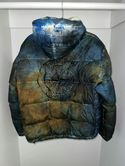 Pre-owned Stone Island X Supreme Paintball Camouflage Puffer Jacket In Multicolor