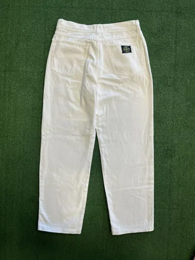 Pre-owned Stone Island X Vintage 90's Stone Island Denim Pants Jeans In White