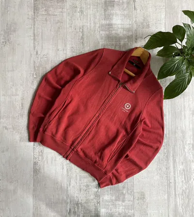 Pre-owned Stone Island X Vintage Stone Island Denim Full Zip Sweater In Red