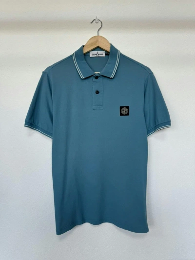 Pre-owned Stone Island X Vintage Stone Island Polo Patch Program Shirt In Blue
