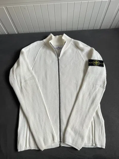 Pre-owned Stone Island X Vintage Stone Island Zip Sweater Knitwear Spring / Summer 2020 In Off White