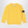 Stone Island Yellow Cotton Jumper In Yellow