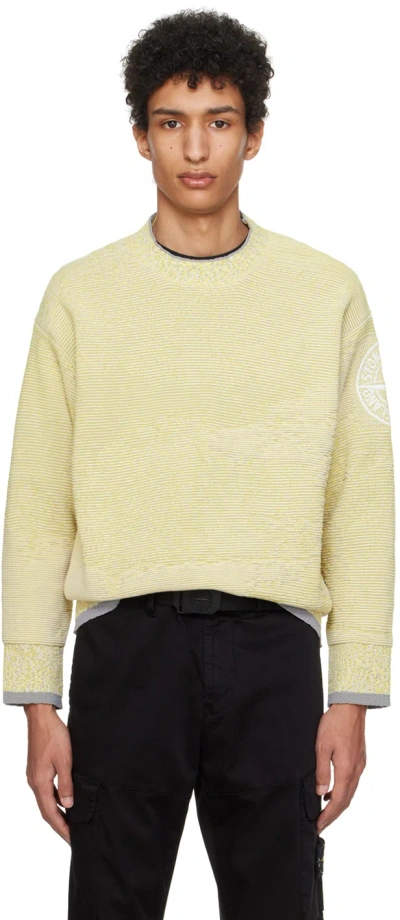Stone Island Yellow Mock Neck Sweater In V0031 Lemon