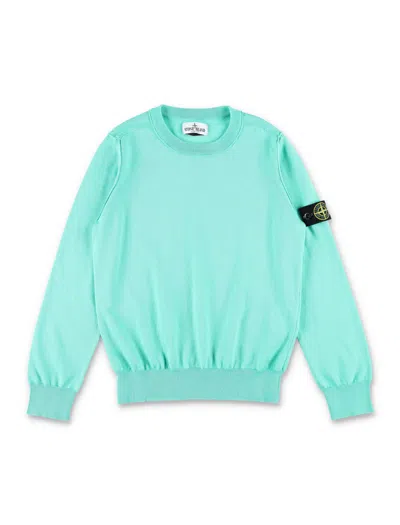 Stone Island Youth Cotton Crewneck Sweater - Mini Style In Green